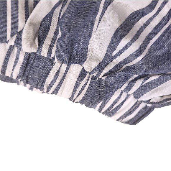 No Comment Striped Blue White Off The Shoulder Top Size Medium - Picture 4 of 6